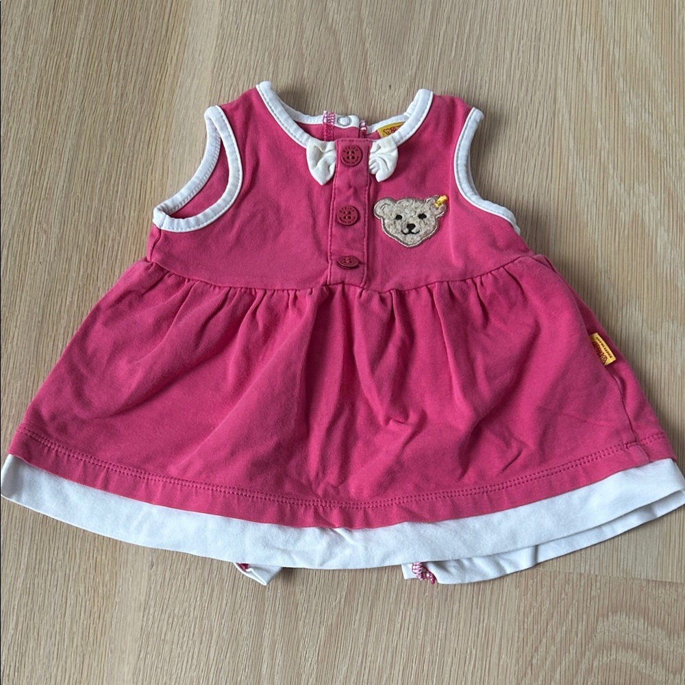Pink and White Kids Casual Dress